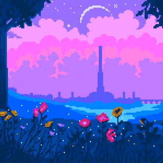 Pink pixel art wallpaper