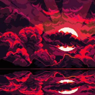 Pink pixel art wallpaper
