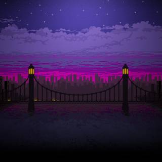 Pink pixel art wallpaper