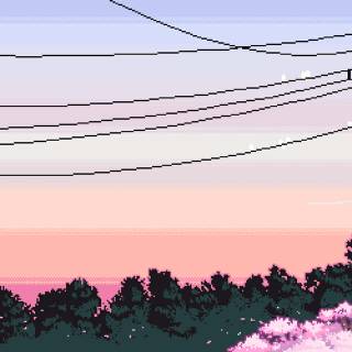 Pink pixel art wallpaper