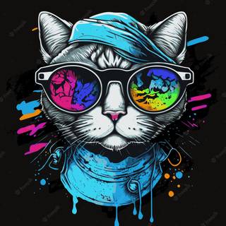 Cat drip wallpaper