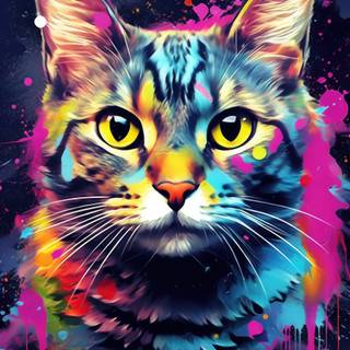 Cat drip wallpaper