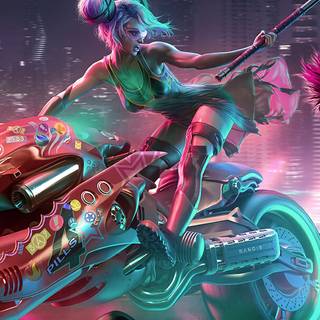 PS4 Cyberpunk girl wallpaper