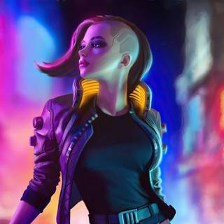 PS4 Cyberpunk girl wallpaper