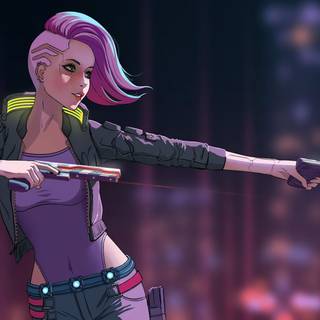 PS4 Cyberpunk girl wallpaper