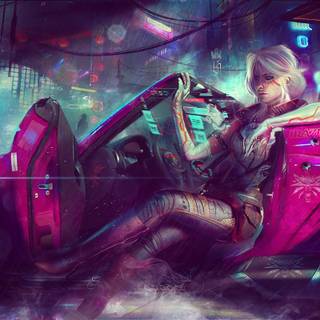 PS4 Cyberpunk girl wallpaper
