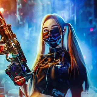 PS4 Cyberpunk girl wallpaper