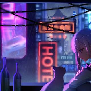 PS4 Cyberpunk girl wallpaper