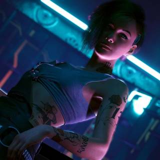 PS4 Cyberpunk girl wallpaper