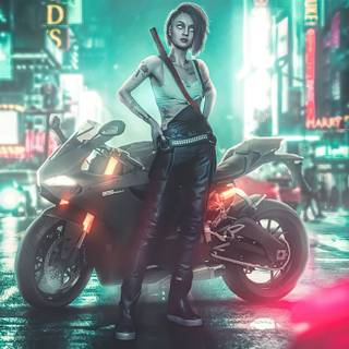 PS4 Cyberpunk girl wallpaper
