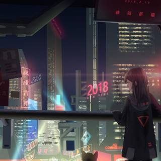 PS4 Cyberpunk girl wallpaper