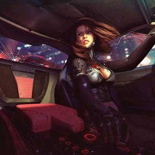 PS4 Cyberpunk girl wallpaper