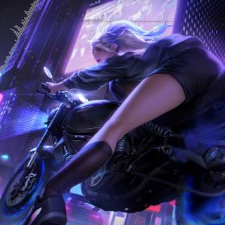 PS4 Cyberpunk girl wallpaper