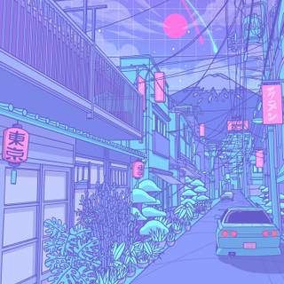 Japanese blue wallpaper