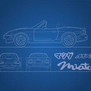 Car blueprint wallpaper