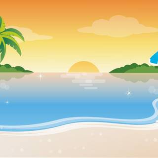 Summer cartoon laptop wallpaper