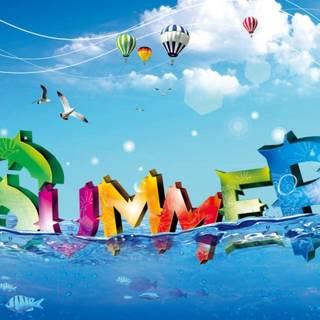 Summer bubbles wallpaper