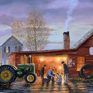 Winter tractors wallpaper