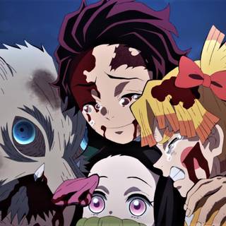 Tanjiro crying wallpaper