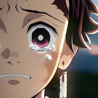 Tanjiro crying wallpaper