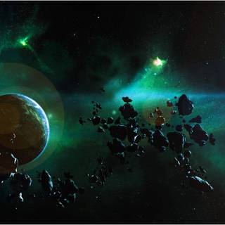 Space dual monitor wallpaper