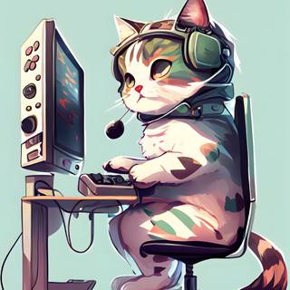 Cat gaming wallpaper