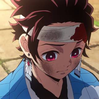 Tanjiro crying wallpaper
