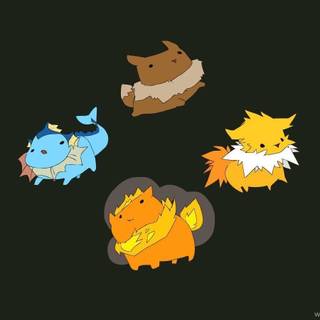 Eevee and Flareon wallpaper