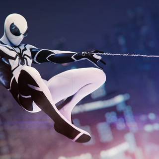 Black and white Spider-Man wallpaper