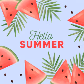 Watermelon hello summer wallpaper