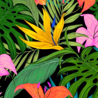 Summer tropical leaves wallpaper