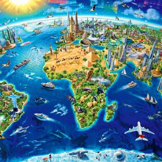 World map PC wallpaper