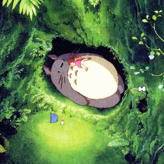 Sage green anime wallpaper