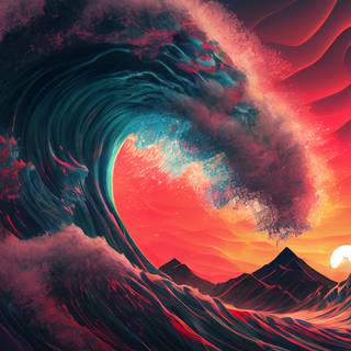 Oceanic wave wallpaper