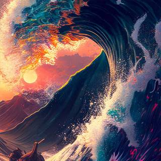 Oceanic wave wallpaper