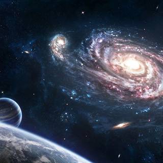 Galaxy Earth computer wallpaper