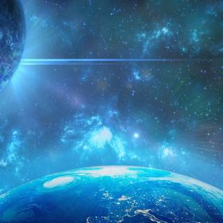 Galaxy Earth computer wallpaper