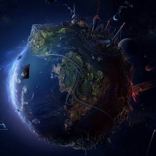 Galaxy Earth computer wallpaper