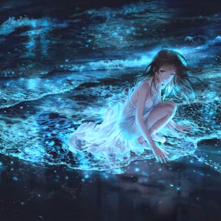 Anime beach 4k wallpaper