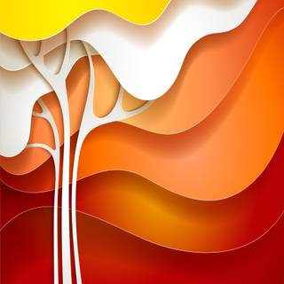 Autumn tree vector wallpaper