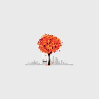 Autumn tree vector wallpaper