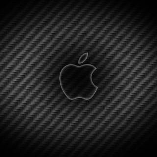 Carbon fiber Apple logo wallpaper