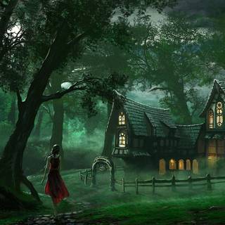 Jungle house wallpaper