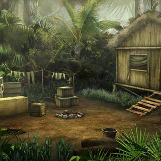 Jungle house wallpaper