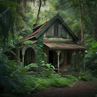 Jungle house wallpaper