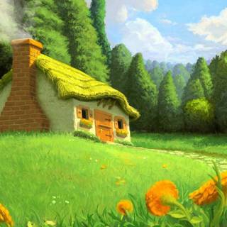 Jungle house wallpaper