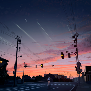 Anime road 4k wallpaper