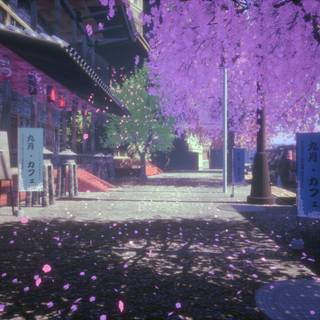 Anime road 4k wallpaper