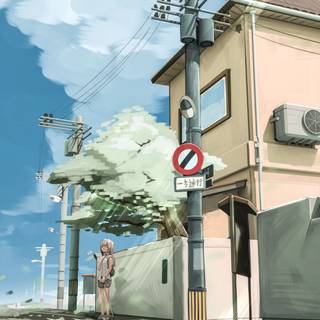 Anime road 4k wallpaper