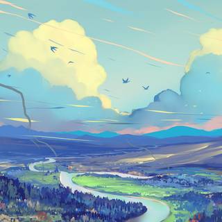 Landscape art 4k wallpaper